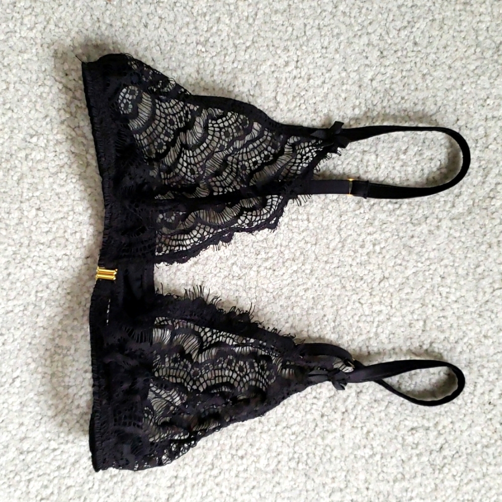 Mimi Holiday - eyelash lace triangle bra- M